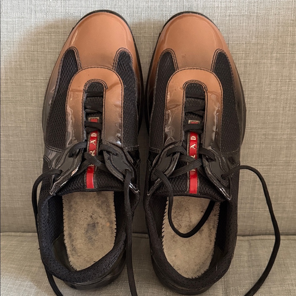 Prada Women’s America’s Cup Sneakers - Brown Ombré/Black Size 40/10
